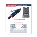 Air Die Grinder 3/6mm 1/4" 22000RPM 138mm (DW4152310)