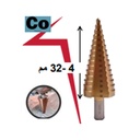 HSS Step Drill Straight Flute Cobalt Coated 04-32mm ( 15 steps )