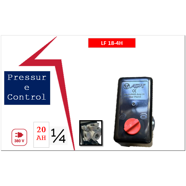 Pressure Controller Four Way 3Phase 20Amp 1/4" Black ( LF18-4H )