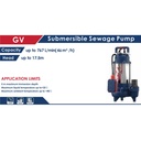 Submersible Sewage Pump 1.5HP 220V 17M 24m3/H 50mmGrain Size (GV1100)