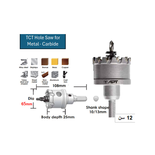 TCT Hole Saw for Metal 065mm-12 Carbide (LC-C070065)