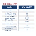 WALDA-250 MMA Welding Machine 1PH-185A (WALDA-250)