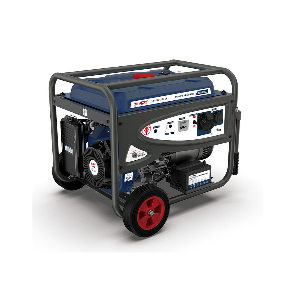  5.0/5.5K-220Vw-25L Fuel TanK-220V Electric Start and Wheels (DW-G6500) مولد كهرباء 220 فولت بنزين تشغيل سيلف/عجل