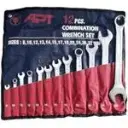 Combination Wrench Bright Satin Finish Set 12Pcs Canvas Bag ( 8,10,12,13,14,15,17,19,22,24,30,32 ) ( DW301406-Set12 ) مفتاح شق رينغ 