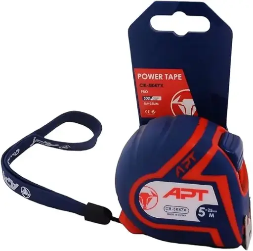 [PT1051222120525] Measuring Tape Rubber + ABS Case Round Shape White Blade Double Side Printing 5mx25mm MODEL K47